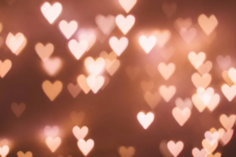 Heart-shaped bokeh lights